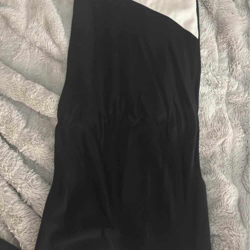 Alice + Olivia Black and White Asymmetrical Sheath Dress